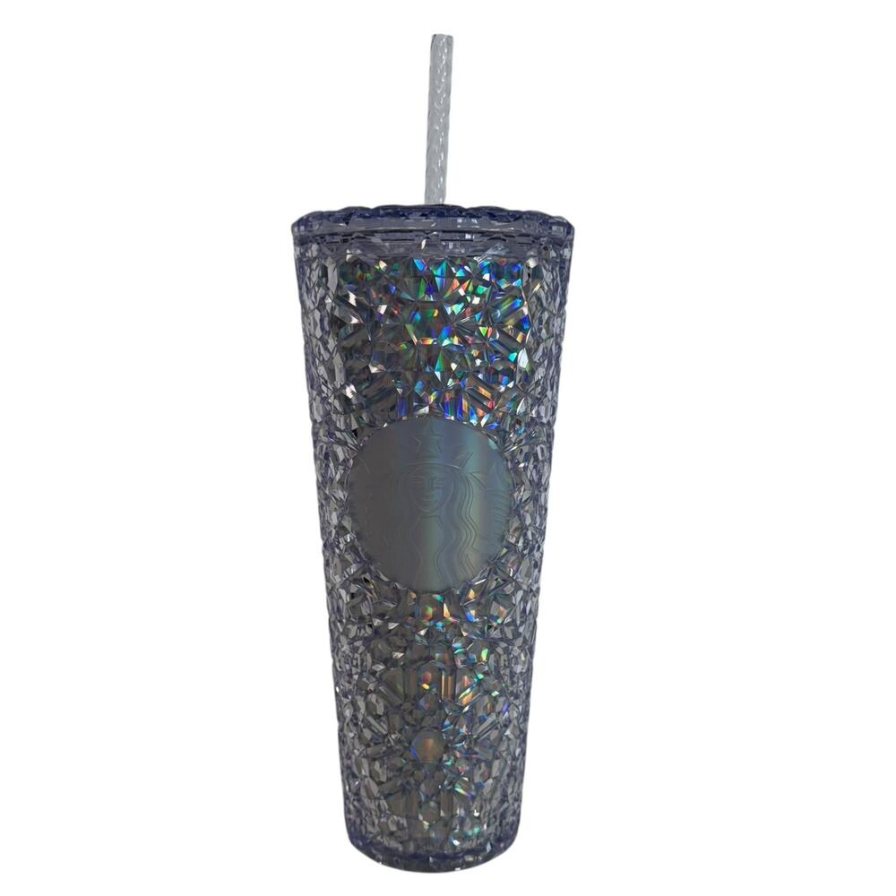 2024 Starbucks Silver Iridescent Gem Tumbler With Straw